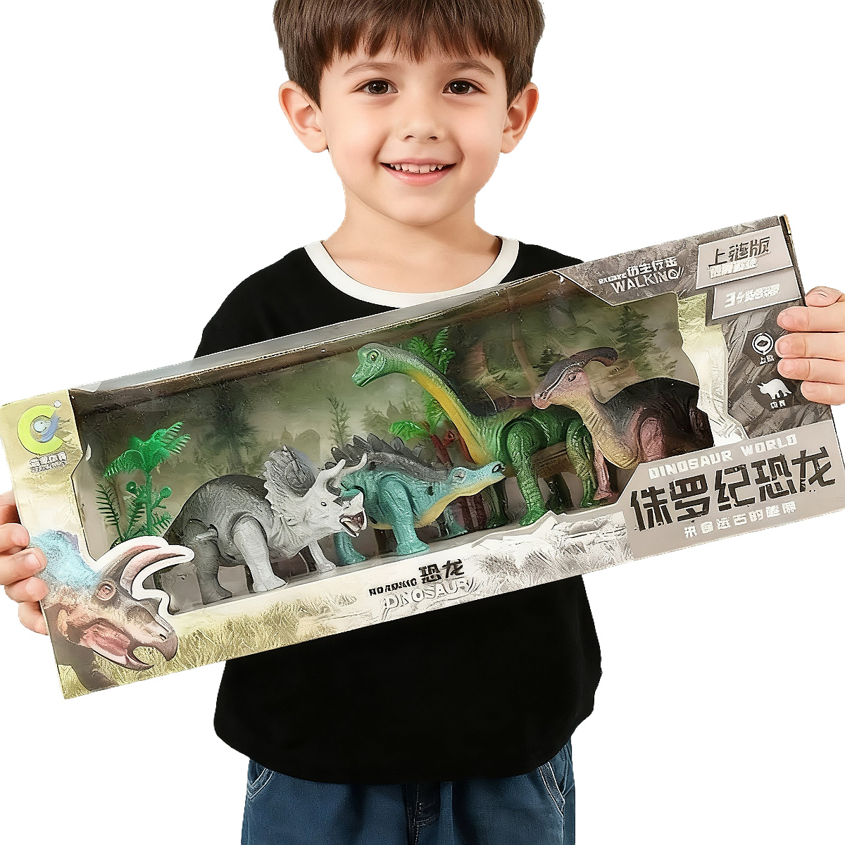 Kinetic Kids Education - ชุดของเล่นไดโนเสาร์จลน์จิกตุ๊กตาสัตว์น่ารักเดินของเล่นเพื่อการเรียนรู้ไดโนเสาร์เคลื่อนที่ชุดของเล่นแบบโต้ตอบสำหรับเด็ก