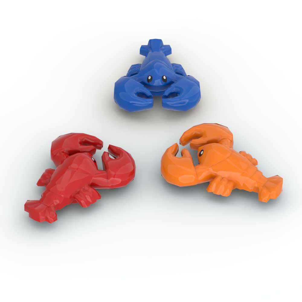Kids Education Park - MOC 10PCSกุ้งก้ามกรามCrayfish 27152 Building BlocksชุดMarine Ocean