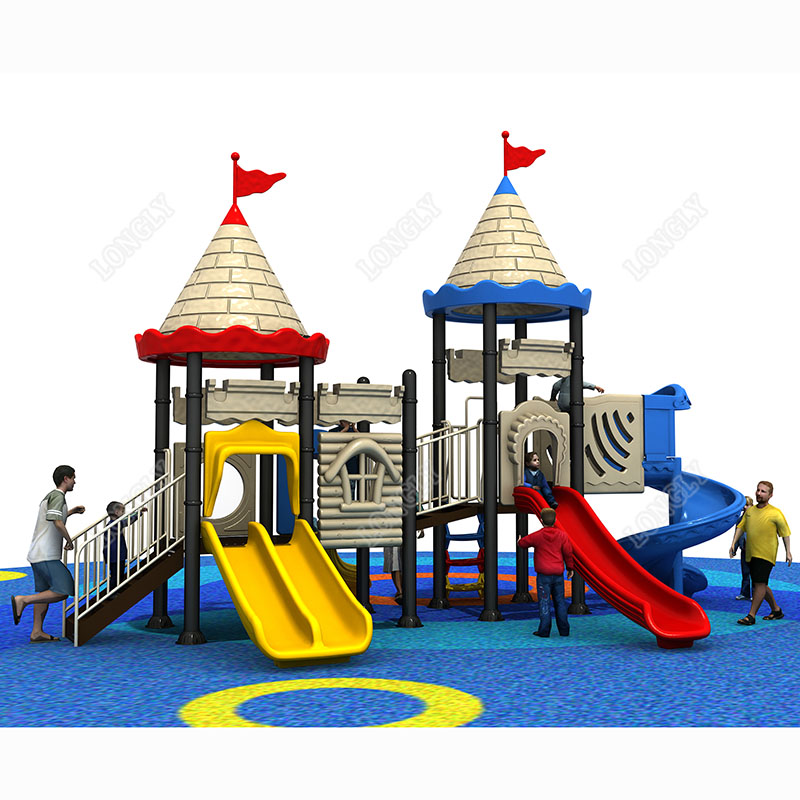 Kids Education Park - อุปกรณ์สนามเด็กเล่นคุณภาพดีที่สุด ชุดปราสาทธีมสวนสนุกพร้อมสไลเดอร์ ผลิตจากพลาสติก LLDPE สำหรับสวน โรงเรียน