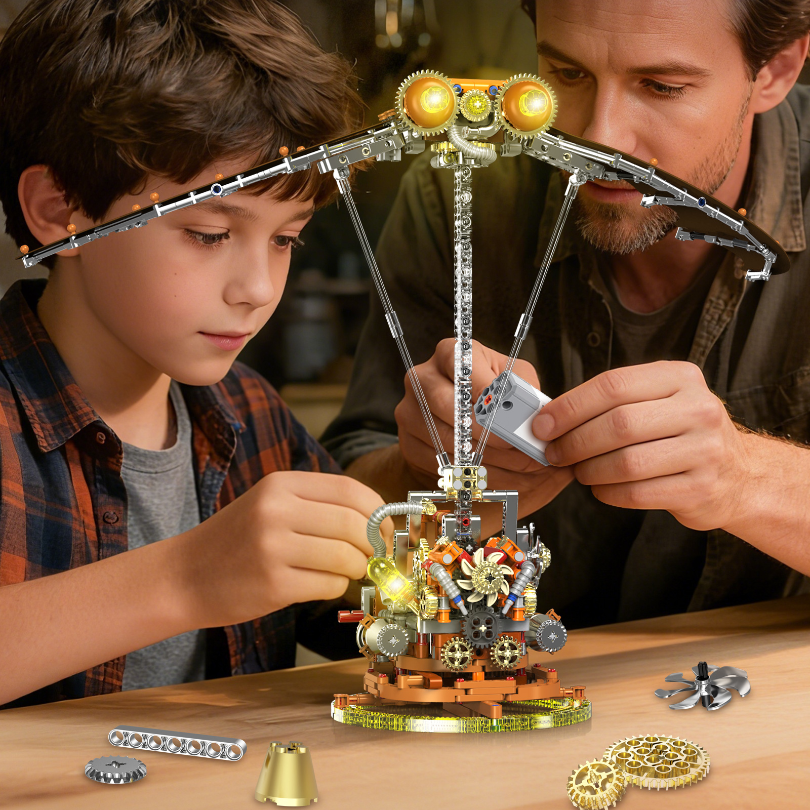 Kinetic Kids Education - DIY ออร์นิฮอปเตอร์ บล็อกตัวต่อ ชุดโมเดลกลไก ของเล่นเสริมทักษะ STEM