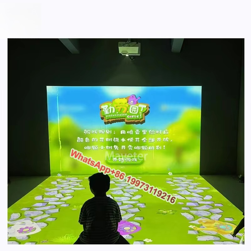 Kids Education Park - การศึกษาการฉายภาพที่ดื่มด่ําเกมในร่มกลางแจ้ง 3D แสดง Theme Park โปรเจคเตอร์ลูกเบี้ยวแบบโต้ตอบโรงเรียนสําหรับเด็ก