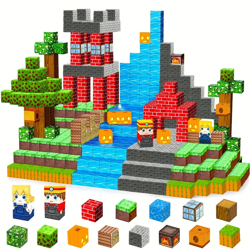 Kids Education World - บล็อกแม่เหล็กของเล่นตัวต่อสร้างสรรค์ ชุดตัวต่อแบบ STEM ของขวัญเพื่อการศึกษาสำหรับเด็กชายและเด็กหญิง