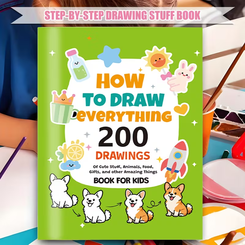 Kids Education Age - สมุดวาดภาพสำหรับเด็ก - สมุดระบายสีศิลปะและการศึกษาแบบขั้นตอนต่อขั้นตอนกว่า 200 ขั้นตอน วิธีการวาดภาพ