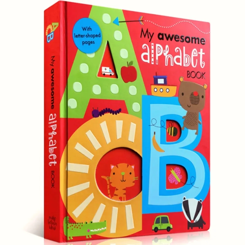 Kids Education Age - หนังสือตัวอักษรที่ยอดเยี่ยมของฉัน ABC หนังสือกระดานภาษาอังกฤษต้นฉบับเด็กทารกการเรียนรู้หนังสือคําศัพท์เพื่อการศึกษาที่มีรูปตัวอักษร 56 หน้า