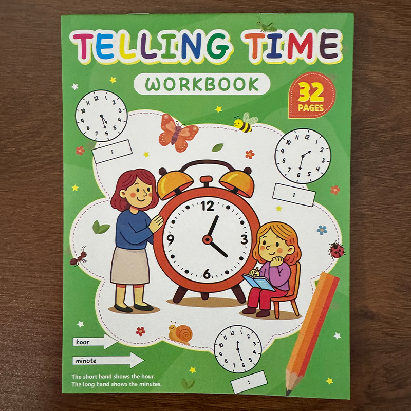 Kids Education Age - สมุดงานบอกเวลาสำหรับเด็ก หนังสือกิจกรรมการเรียนรู้นาฬิกาสำหรับเด็กอนุบาล การฝึกจดจำชั่วโมงและนาที การศึกษาสำหรับเด็กก่อนวัยเรียน
