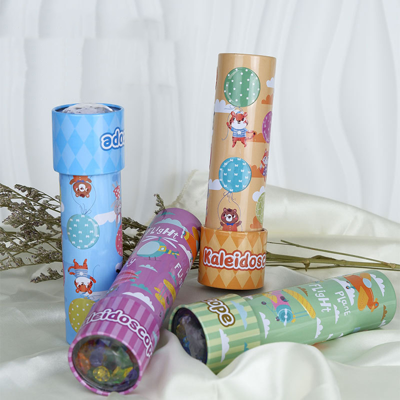 Kids Education World - คลาสสิกดีบุก Kaleidoscope ของชิ้นส่วนโลหะแผ่นของเล่นเพื่อการศึกษาเด็กหมุนปริซึมเพื่อนําคุณโลกที่แตกต่างกันเด็กของขวัญ