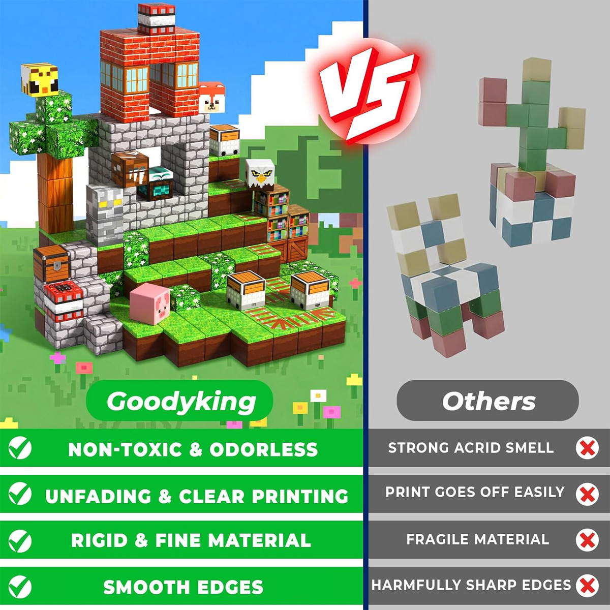 บล็อกแม่เหล็กของเล่นตัวต่อแบบแ - Kids Education World บทวิจารณ์และราคา