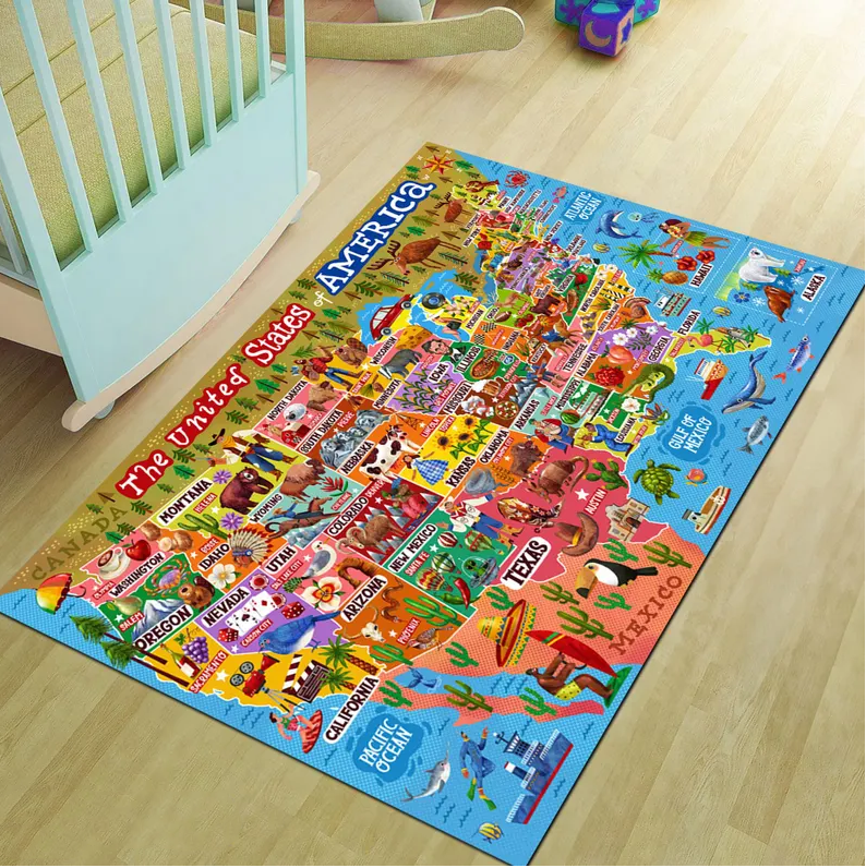 พรมลายแผนที่โลกสำหรับเด็ก ตกแต - Kids Education World บทวิจารณ์และราคา
