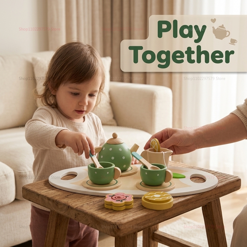ชุดของเล่นน้ำชาไม้สำหรับเด็ก ข - Kids Education Help บทวิจารณ์และราคา