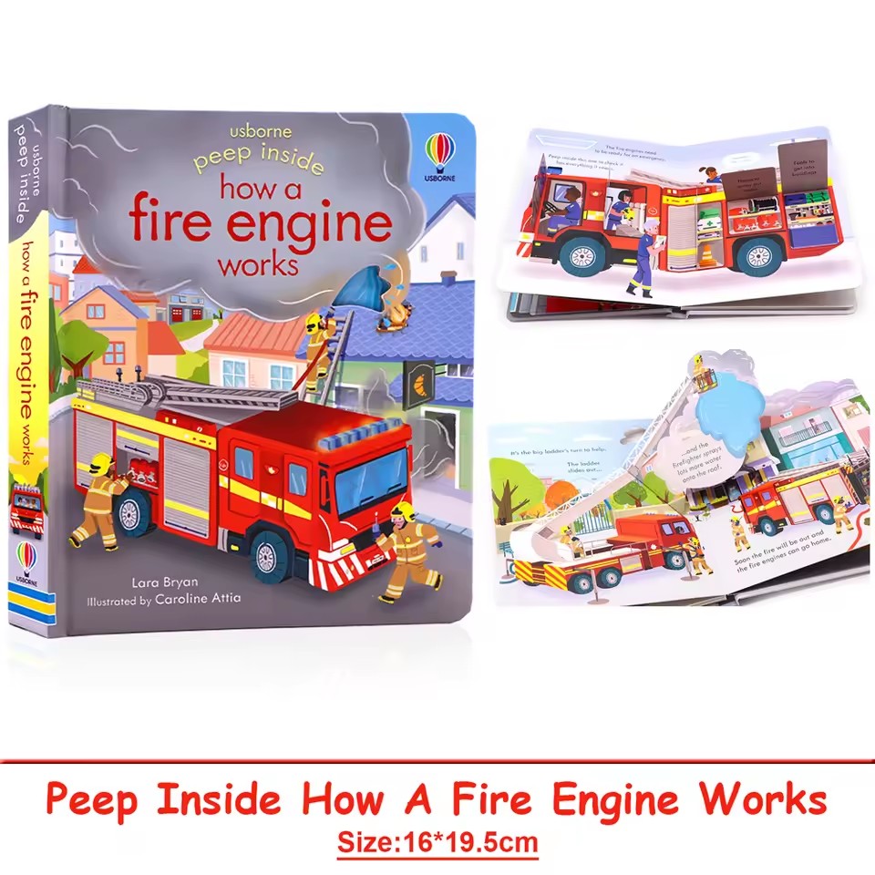 Usborne Peep Inside How A Fire - Kids Education Age บทวิจารณ์และราคา