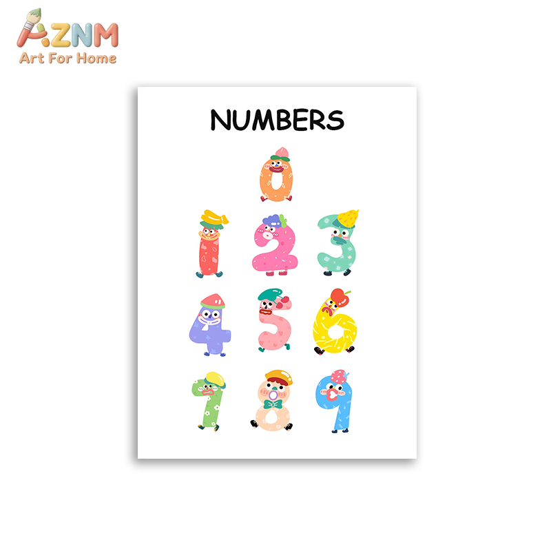 AZNM ศิลปะบนผืนผ้าใบแบบไม่มีกร - Educational Cartoon For Kids บทวิจารณ์และราคา