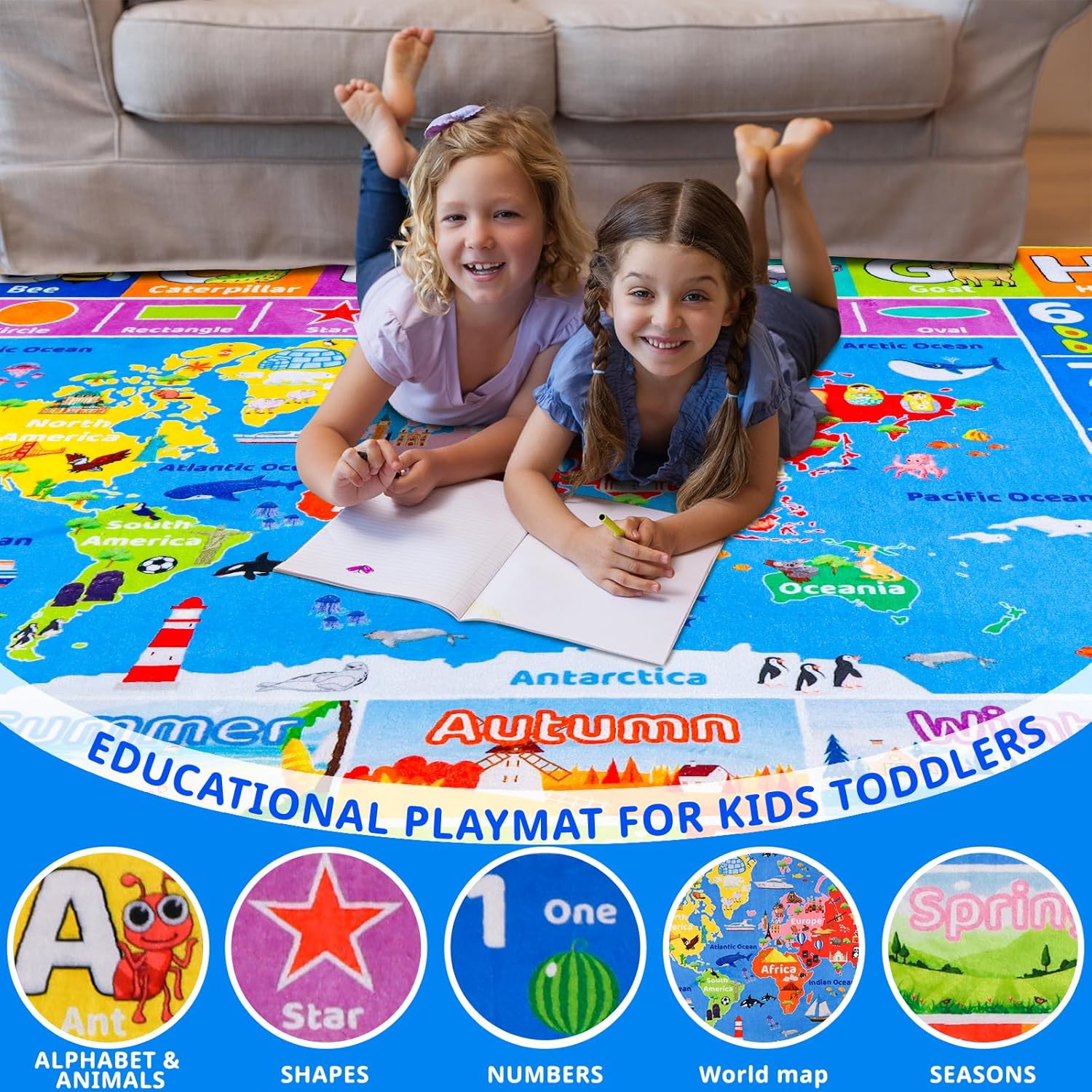 แผ่นรองเล่นการ์ตูนแสนสนุกสำหรั - Kids Education World บทวิจารณ์และราคา