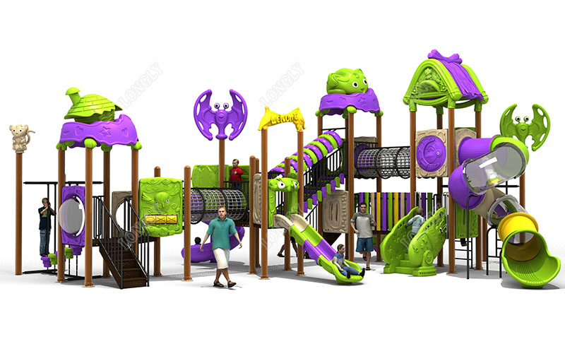 สไลเดอร์พลาสติกสำหรับเด็กกลางแ - Kids Education Park บทวิจารณ์และราคา